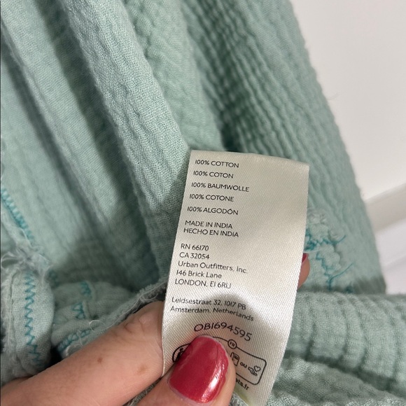 Free People We The Free Green Cotton Boho Blouse size XL - Picture 6 of 9